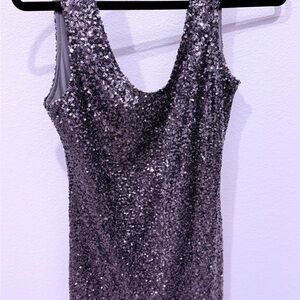 Alythea Lavender Sequin Scoop Neck Mini Dress